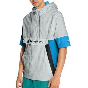 Champion Men's WOVEN SCRIPT WIND Jacket blue medium $65